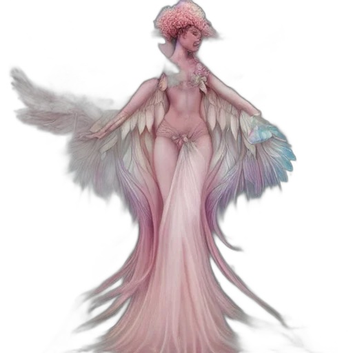 dress, creature, concept art, fantasy art, watercolor, 3d render, pastel, symmetry transparent PNG cut-out