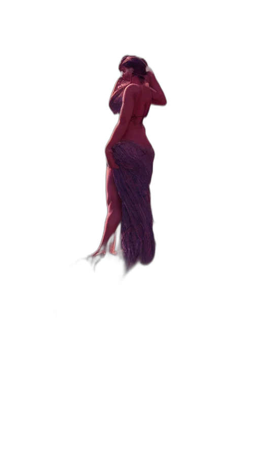dress, hair, creature, hat transparent PNG cut-out
