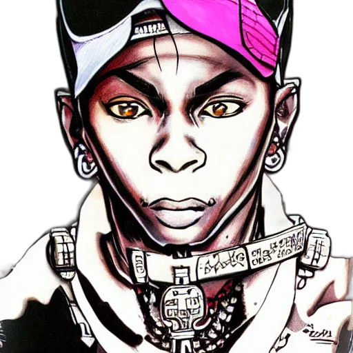 cartoon, comic book art, photorealistic, watercolor, soulja, boy, drawn, style transparent PNG cut-out