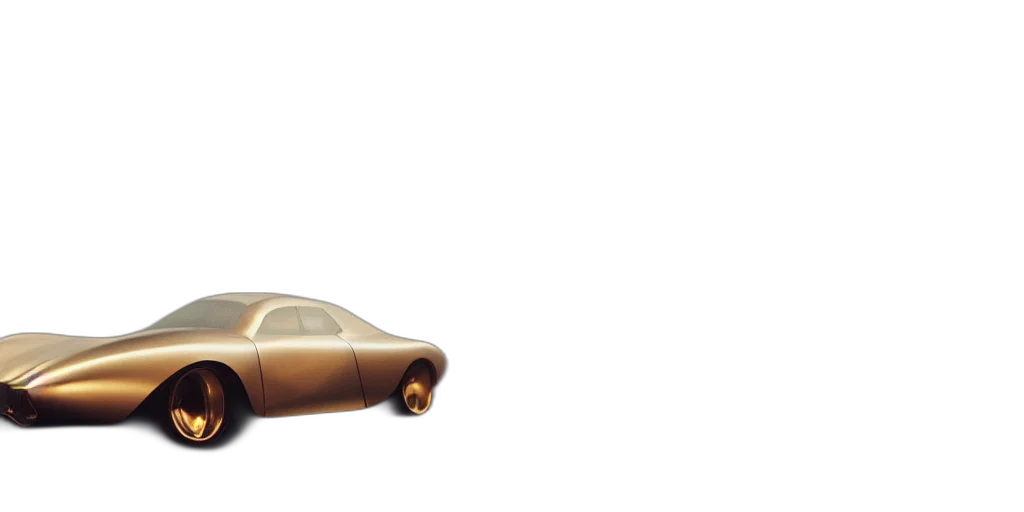 car, weapon, bottle, jewelry, 3d render, concept art, photorealistic, golden transparent PNG cut-out