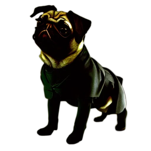 animal, staff, creature, jacket, 3d render, photorealistic, concept art, portrait transparent PNG cut-out