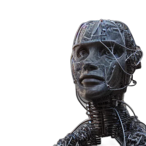 robot, face, mask, cyberpunk transparent PNG cut-out