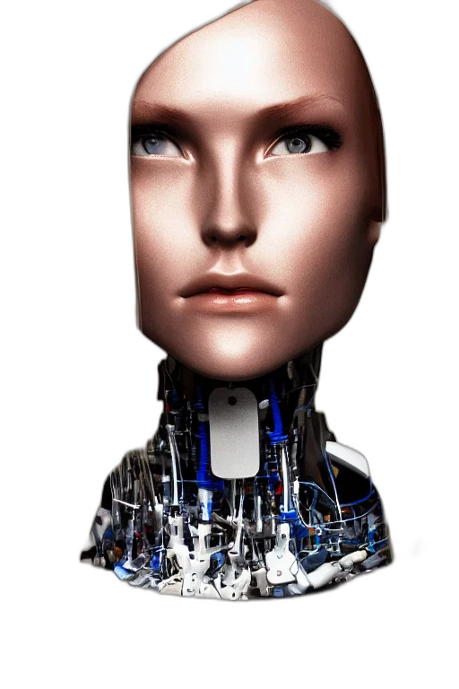 robot, face, mask, cyberpunk, 3d render, concept art, photorealistic, human transparent PNG cut-out