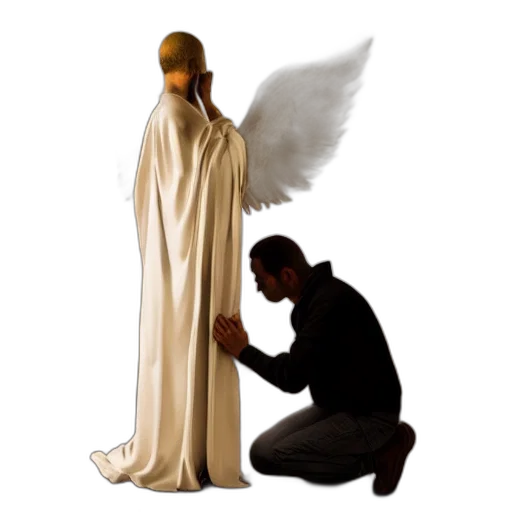 concept art, pixel art, angel, protecting transparent PNG cut-out