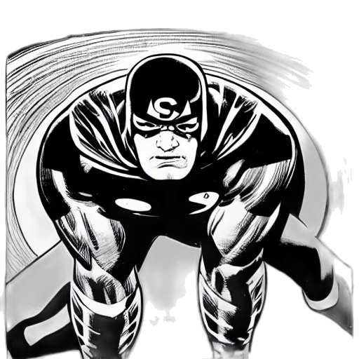 mask, comic book art, concept art, cartoon, monochrome, superhero, clear, focus transparent PNG cut-out