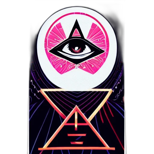 mask, robot, vaporwave, concept art, cyberpunk, pixel art, neon, illuminati transparent PNG cut-out