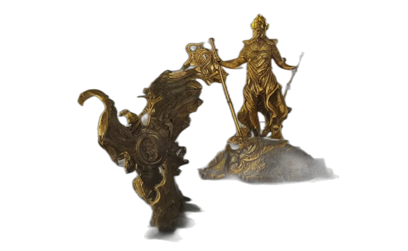 dragon, crown, staff, concept art, fantasy art, 3d render, photorealistic, underwater transparent PNG cut-out