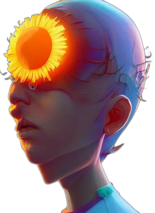 crown, face, mask, robot, cyberpunk, concept art, anime, photorealistic transparent PNG cut-out
