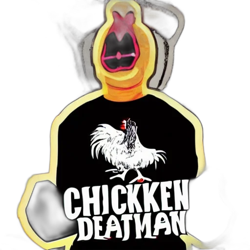 pixel art, chicken, death, metal transparent PNG cut-out