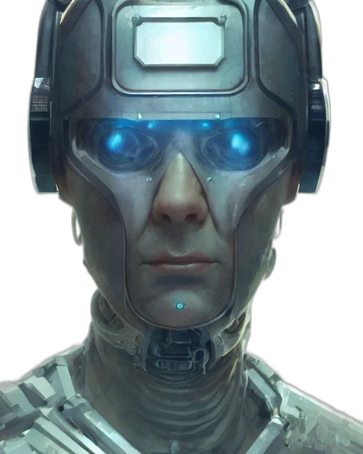 robot, face, mask, cyberpunk transparent PNG cut-out