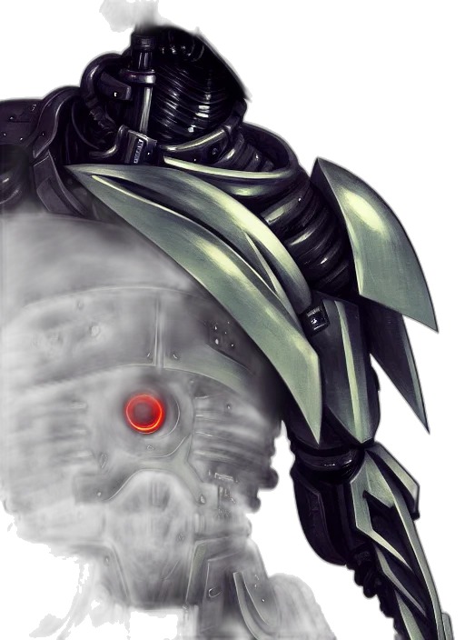 robot, mask, face, creature, concept art, fantasy art, cyberpunk, 3d render transparent PNG cut-out