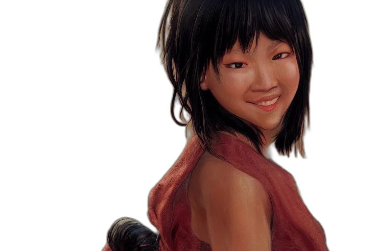 face, photorealistic, concept art, 3d render, fantasy art, red, photo, lily transparent PNG cut-out