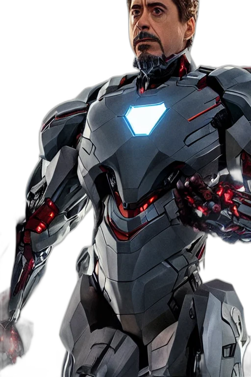 robot, concept art, 3d render, comic book art, cyberpunk, robert, downey, war transparent PNG cut-out