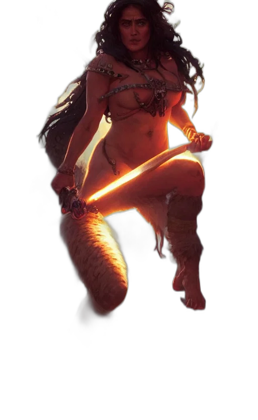 staff, sword, creature, fantasy art transparent PNG cut-out