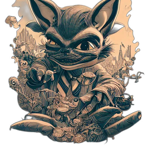 mask, creature, animal, face, concept art, fantasy art, comic book art, 3d render transparent PNG cut-out
