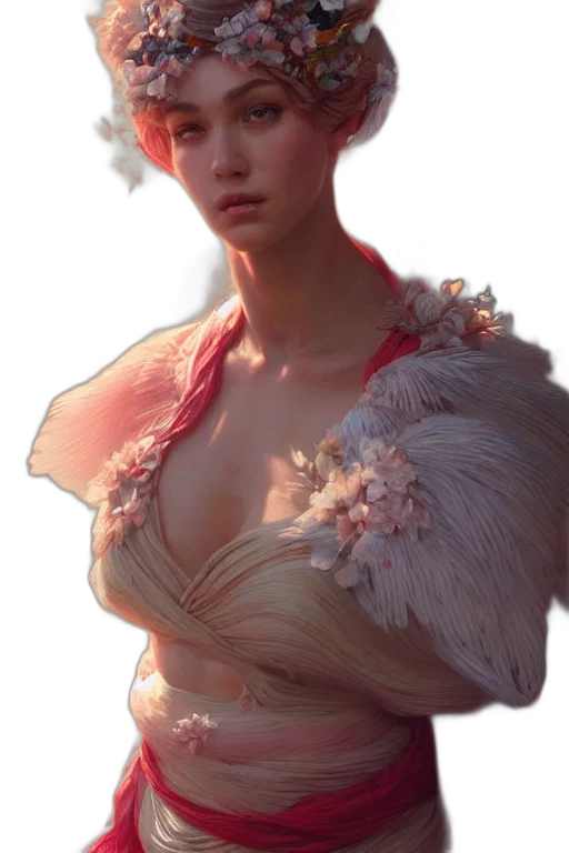 dress, crown, jewelry, face, concept art, fantasy art, photorealistic, 3d render transparent PNG cut-out