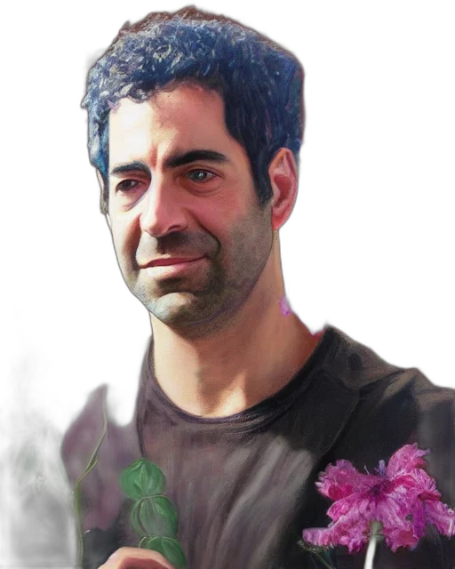 staff, face, flower, photorealistic transparent PNG cut-out