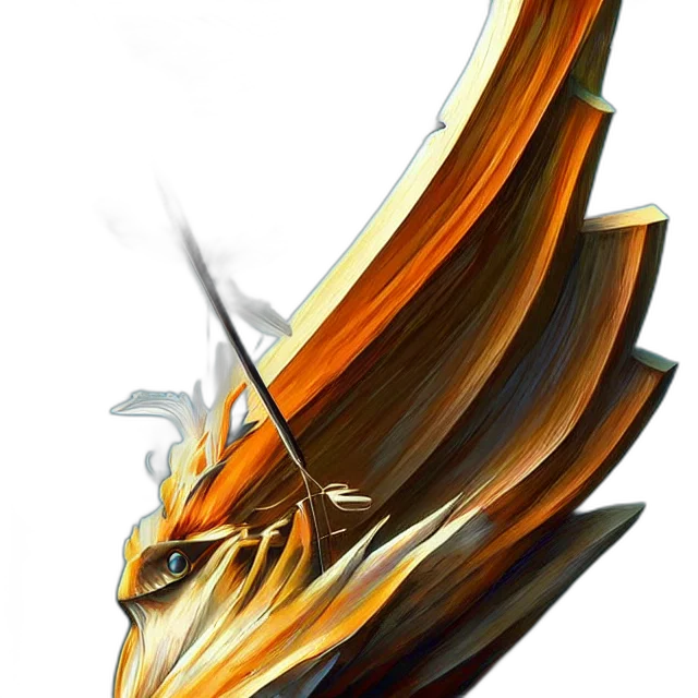 dragon, mask, sword, weapon, fantasy art, concept art, 3d render, photorealistic transparent PNG cut-out