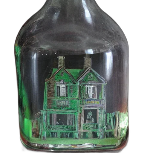 bottle, 3d render, photorealistic, green transparent PNG cut-out