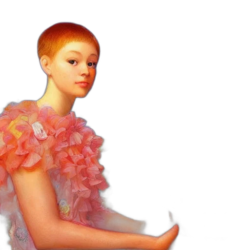 dress, hair, face, creature transparent PNG cut-out
