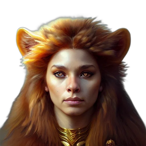 crown, face, animal, fantasy art transparent PNG cut-out