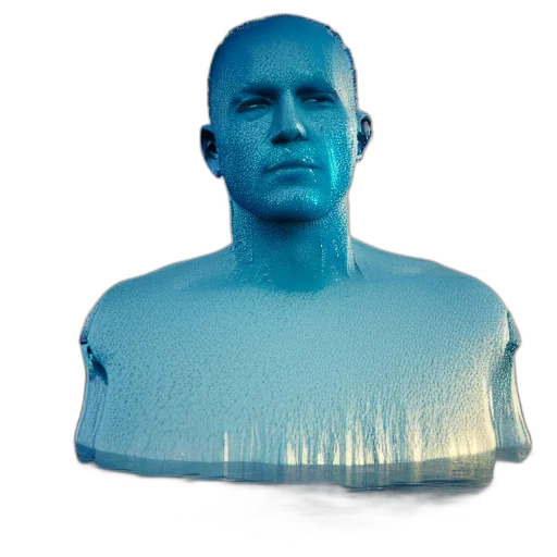 face, mask, creature, bottle, 3d render, photorealistic, concept art, vaporwave transparent PNG cut-out