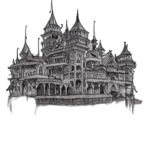 building, crown, concept art, 3d render transparent PNG cut-out