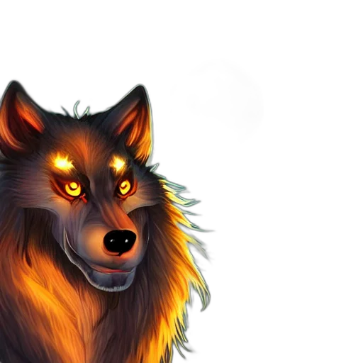 animal, creature, staff, fantasy art, concept art, watercolor, photorealistic, neon lights transparent PNG cut-out
