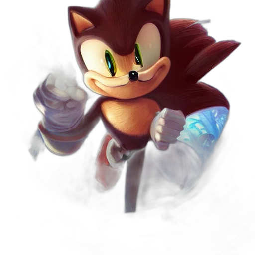 animal, concept art, 3d render, fantasy art, pixel art, blue, sonic, hedgehog transparent PNG cut-out