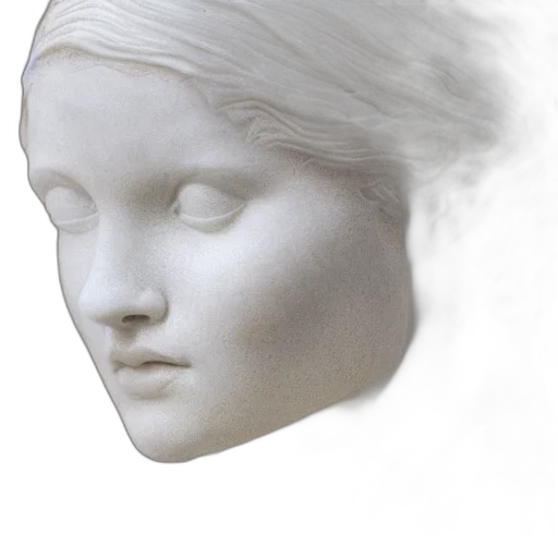 face, mask, hair, crown, photorealistic, 3d render, concept art, pencil sketch transparent PNG cut-out