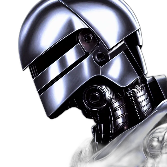 mask, robot, concept art, photorealistic, comic book art, 3d render, robocop, chrome transparent PNG cut-out