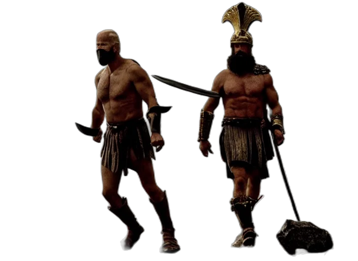 concept art, 3d render, fantasy art, film, still, joe, biden, leonidas transparent PNG cut-out