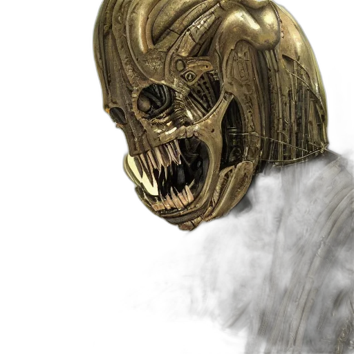 mask, face, creature, robot, concept art, 3d render, photorealistic, fantasy art transparent PNG cut-out