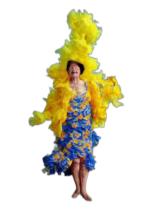 dress, 3d render, colorful, neon transparent PNG cut-out