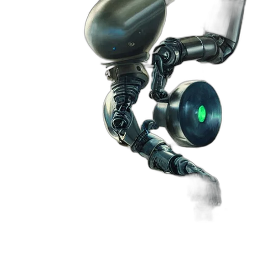 robot, staff, weapon, creature, concept art, 3d render, cyberpunk, fantasy art transparent PNG cut-out