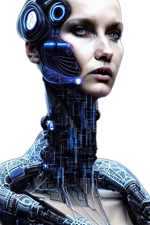 robot, face, cyberpunk, concept art transparent PNG cut-out