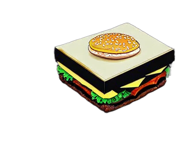 food, 3d render, pixel art, kaaba transparent PNG cut-out