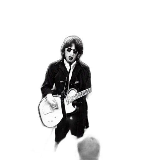 jacket, cartoon, photorealistic, concept art, pixel art, john, lennon, playing transparent PNG cut-out
