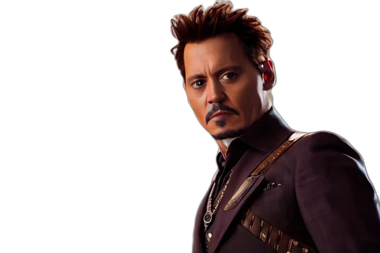 face, hair, photorealistic, comic book art, film, still, johnny, depp transparent PNG cut-out