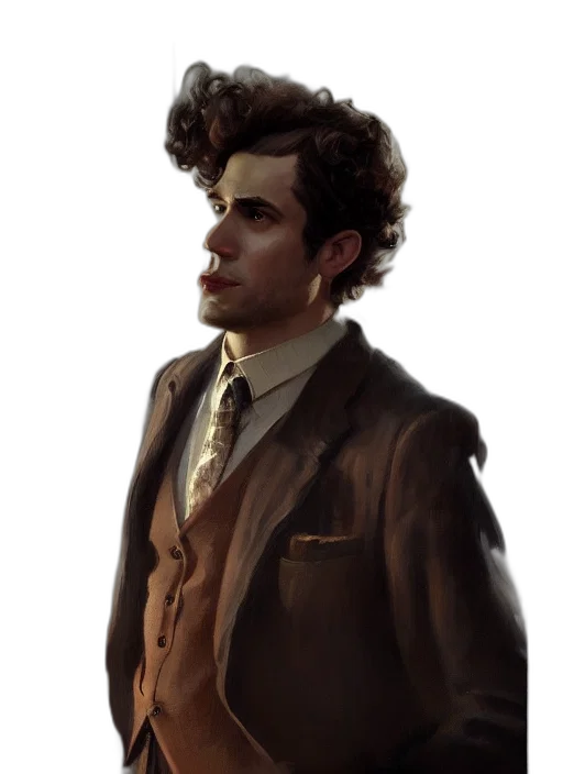 face, jacket, staff, concept art transparent PNG cut-out