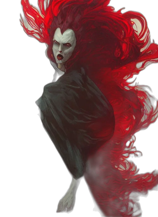 mask, hair, creature, face, concept art, fantasy art, comic book art, watercolor transparent PNG cut-out