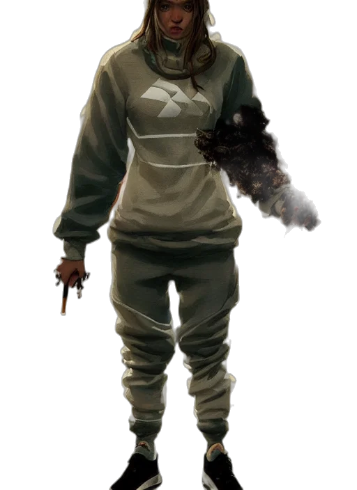 staff, jacket, creature, mask transparent PNG cut-out