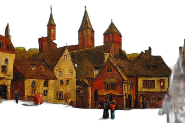 building, oil painting, concept art, photorealistic transparent PNG cut-out