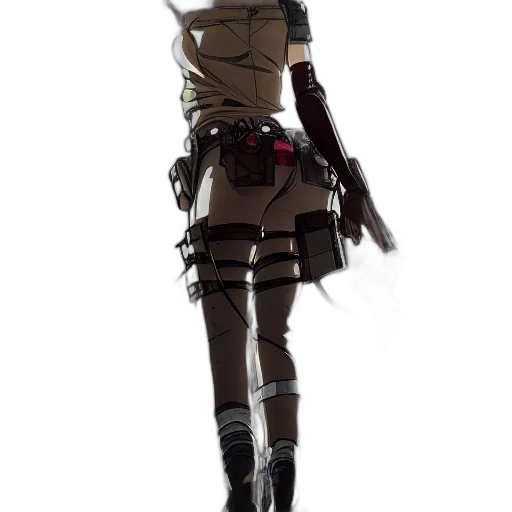 weapon, jacket, staff, robot, concept art, cyberpunk, fantasy art, pixel art transparent PNG cut-out