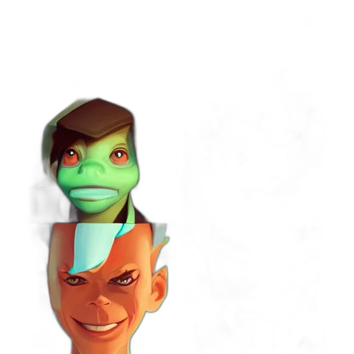 face, staff, mask, creature transparent PNG cut-out