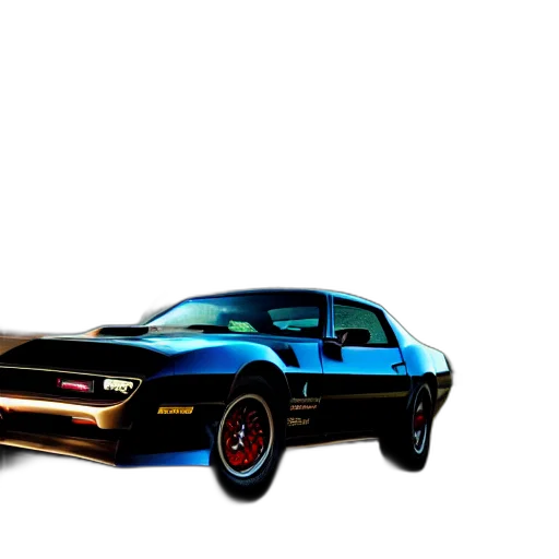 car, 3d render, photorealistic, concept art, pixel art, black, pontiac, firebird transparent PNG cut-out
