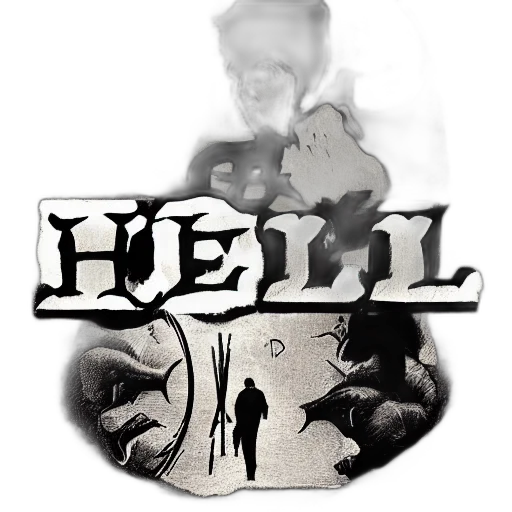 concept art, comic book art, pixel art, hell transparent PNG cut-out