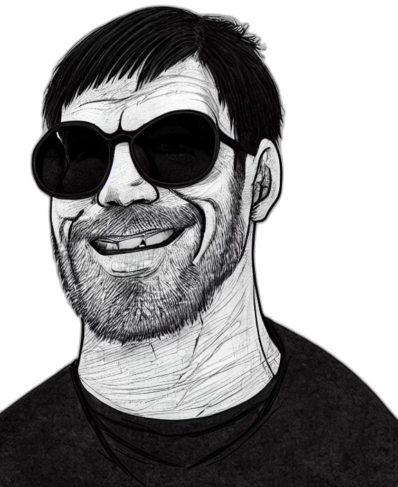 face, jacket, staff, cartoon, comic book art, concept art, photorealistic, detailed transparent PNG cut-out