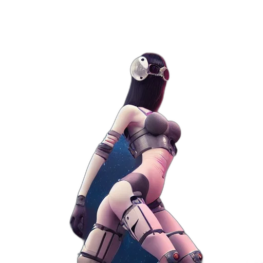 robot, creature, animal, weapon, 3d render, concept art, pixel art, cyberpunk transparent PNG cut-out