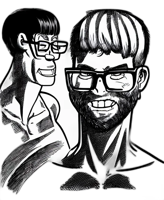 face, comic book art, cartoon, pencil sketch, concept art, ink, line, drawing transparent PNG cut-out